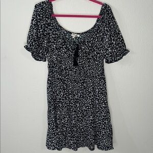 Blush Black and White Floral Mini Dress